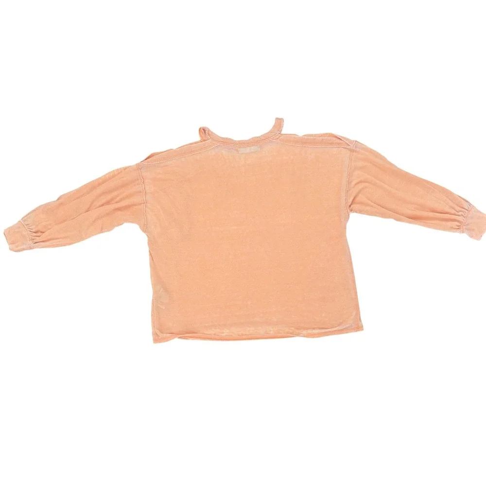 Free People Chill Out Cold Shoulder Oversized Top Tangerine Orange Size Med